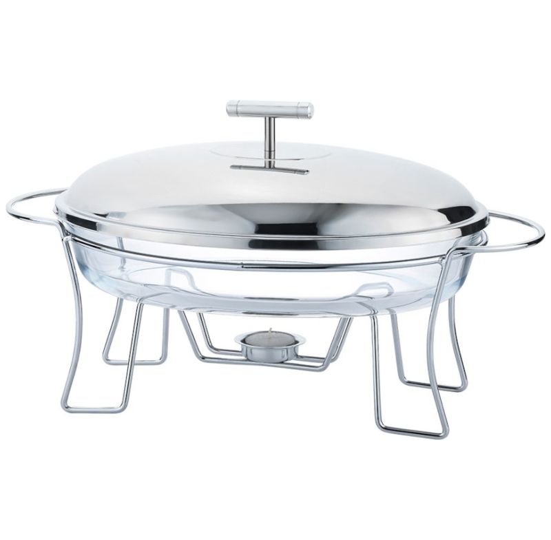RECHAUD DE VIDRO MIMO RD23365 9547 OVAL COM TAMPA INOX 3L