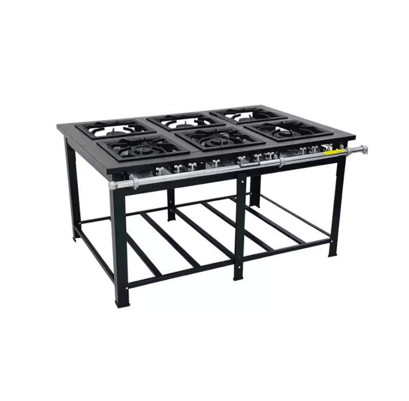 Fogao Ind Gas Maxi 6q Dup Central Espera Para Forno Venancio M6[15314]