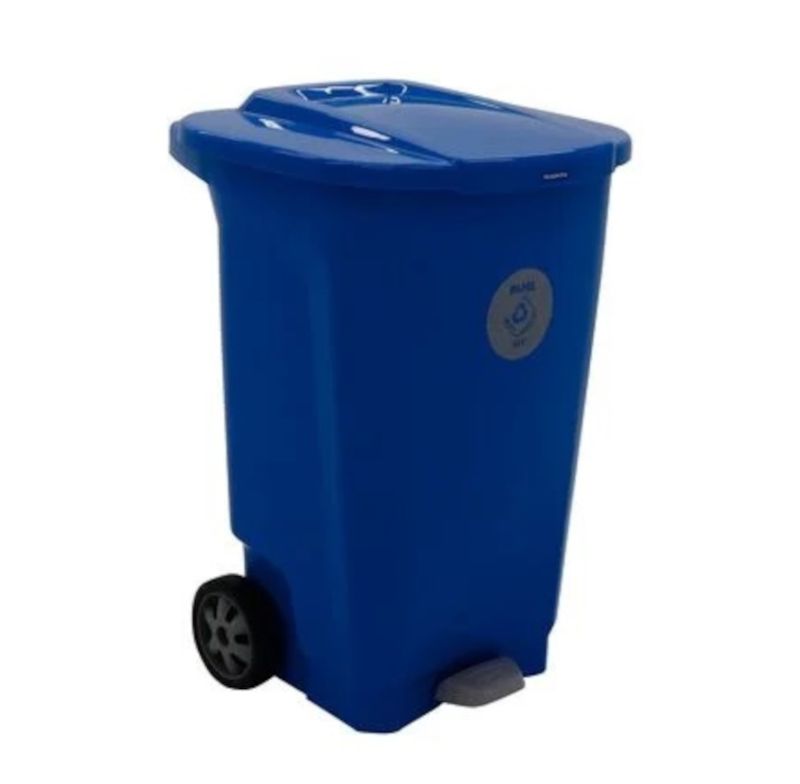 Lixeira T-force Basic Tramontina 92815870 Com Rodas Azul 100l