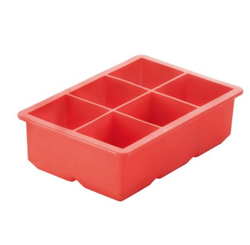 Forma De Gelo Mimo 6605 Quadrada Grande Vermelha