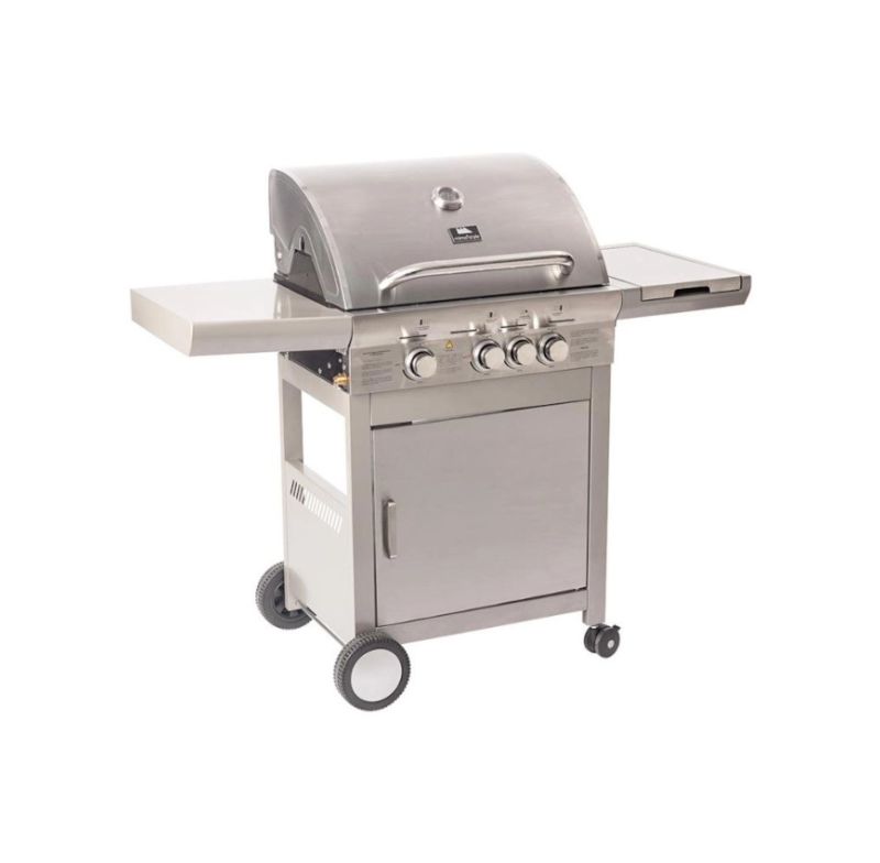 Churrasqueira Mimo 8831 Inox A Gas Carrinho 3 Queimadores