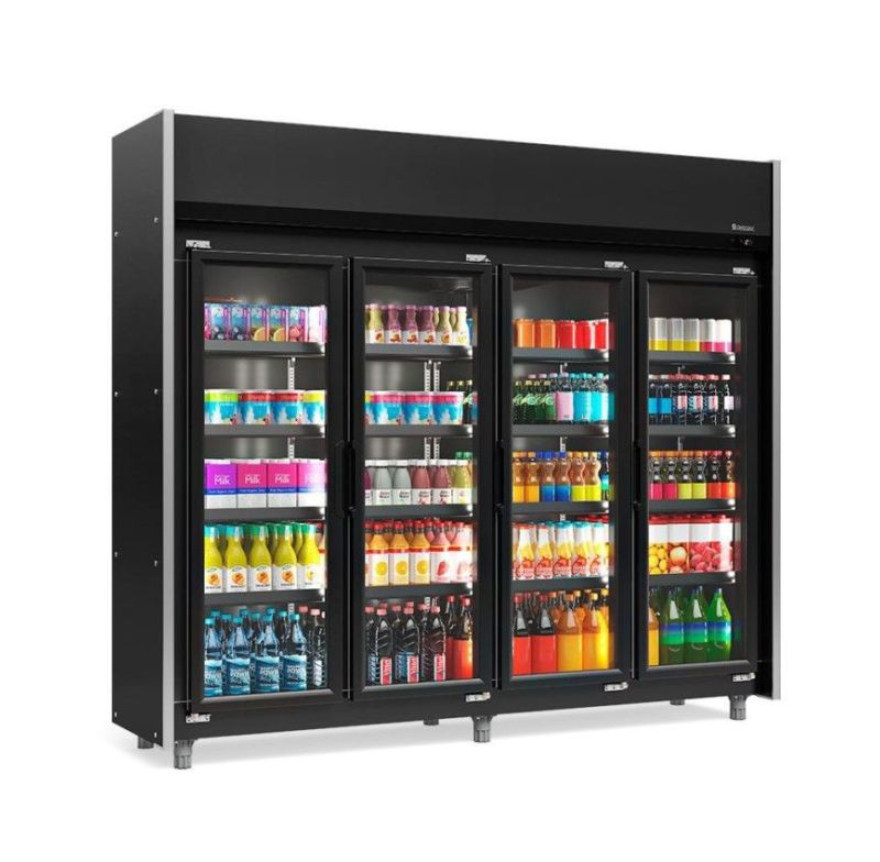 Refrigerador Top Vertical 220v Geas-4p Lb/pr Gelopar 80930.09.2 Vidro Duplo 4 Portas 2,39m