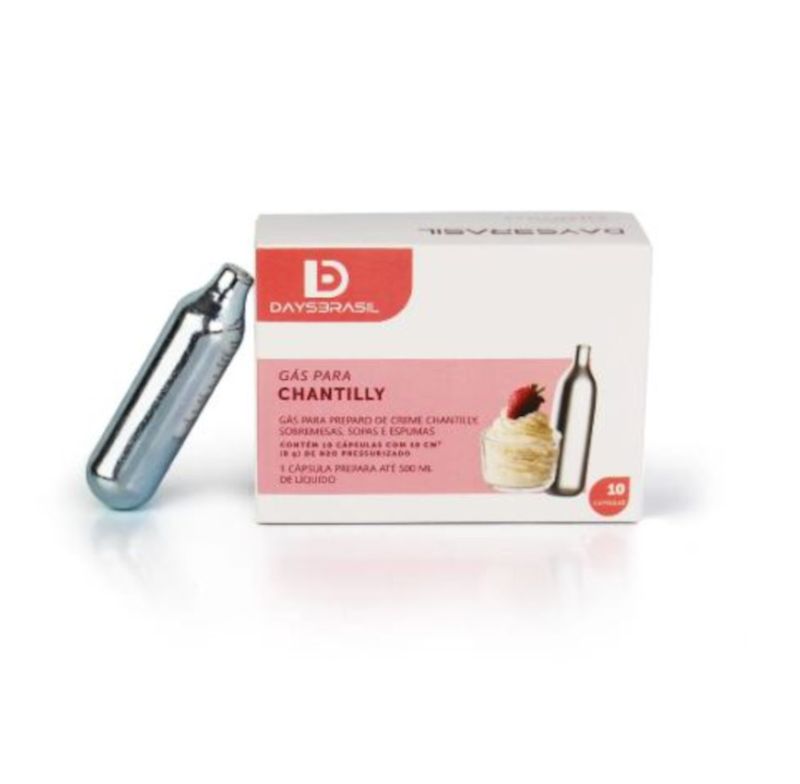 Caixa Com 10 Capsulas 10ml De Gas Nitroso Days Brasil N20 Para Chantilly