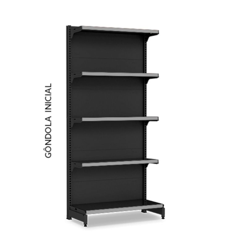 Gondola Fit 60 Inicial Parede 1,70x0,90x0,35 0,40 C5 Amapa Pa120036-381 Preto
