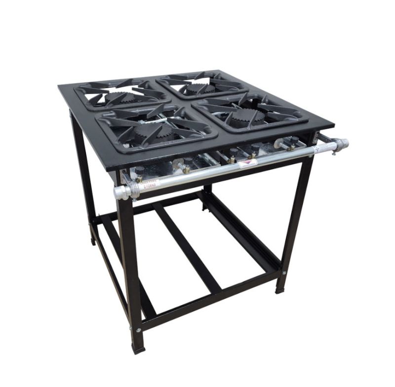 Fogao Industrial Baixa Pressao Cefaz 30x30 Simples Gold Cfzg-125 4boca 4queim