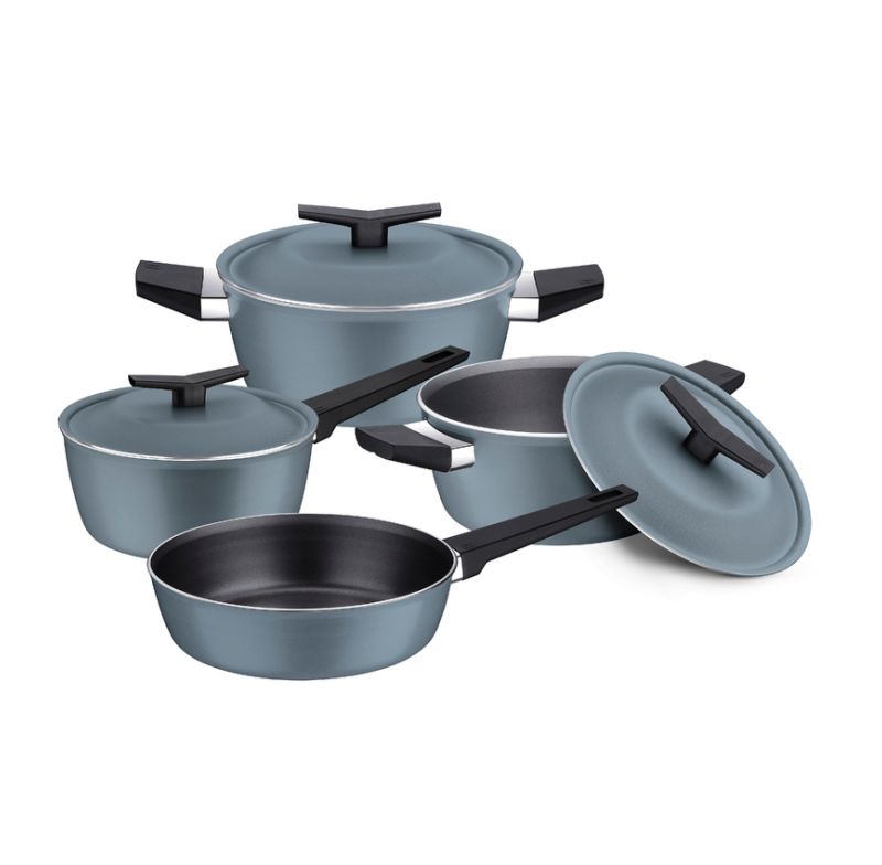 Jg De Panelas 4pcs Tramontina 28399141 Spezia Aluminio C/rev Antiaderente Starflon Azul Ardosia