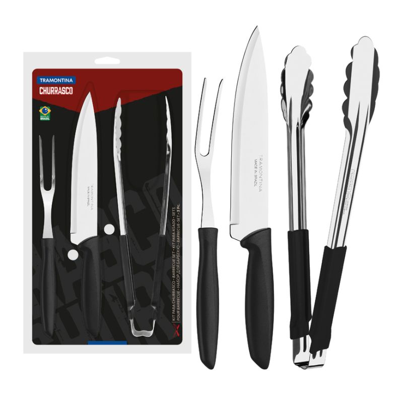 Kit Para Churrasco 3pcs Tramontina Plenus 23498449 Preto