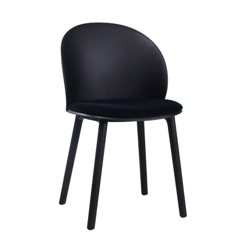 Cadeira Union I-25as244black Almofadada Armacao De Madeira Preto