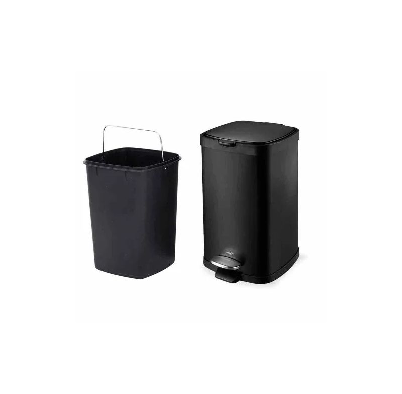Lixeira Com Pedal E Balde Frame Brinox 3065/100 12l Preta