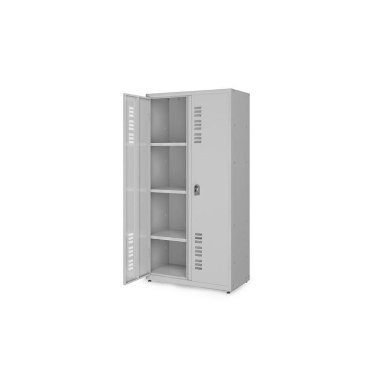 Armario Leve Com Porta De Abrir C/fechadura 3 Prateleiras 76x33x174cm W3 Ws20307efccrccr Cinza