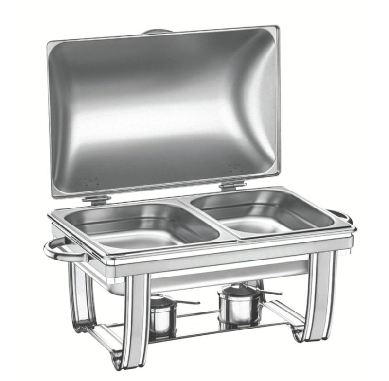 Rechaud Retang. Gn 1/2 8,4l 2cb Tramontina 61040220 Inox B.m C/fogareiro