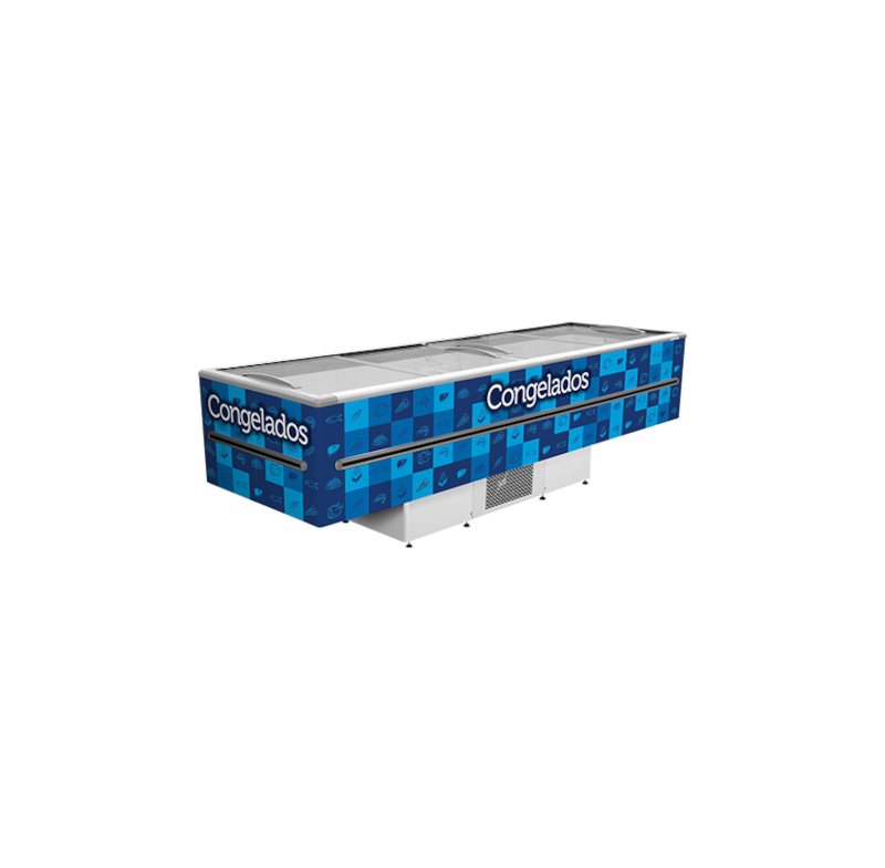 Ilha Congelados Fricon Iced1163-2v001 Azul 220v