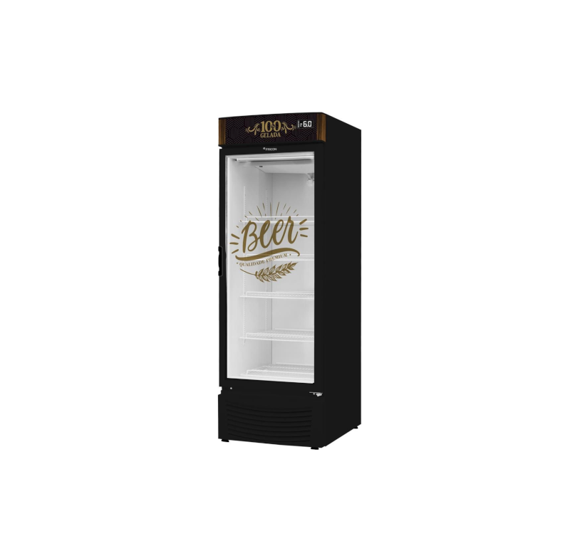 Cervejeira Vertical Fricon Vcfc565-2v000 Porta Vidro Preto 220v
