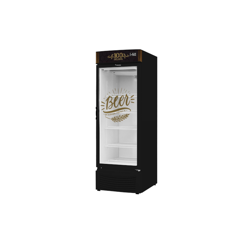 Cervejeira Vertical Fricon Vcfc431-2v000 Porta Vidro Preto 220v
