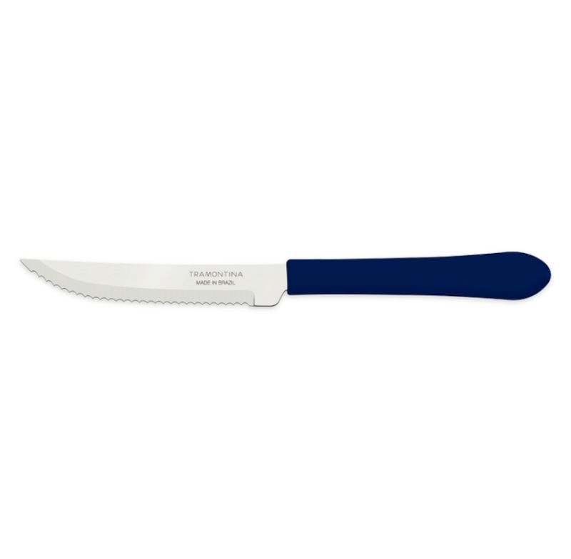 Faca Para Churrasco Leme Tramontina 23180414 Aco Inox Azul 4