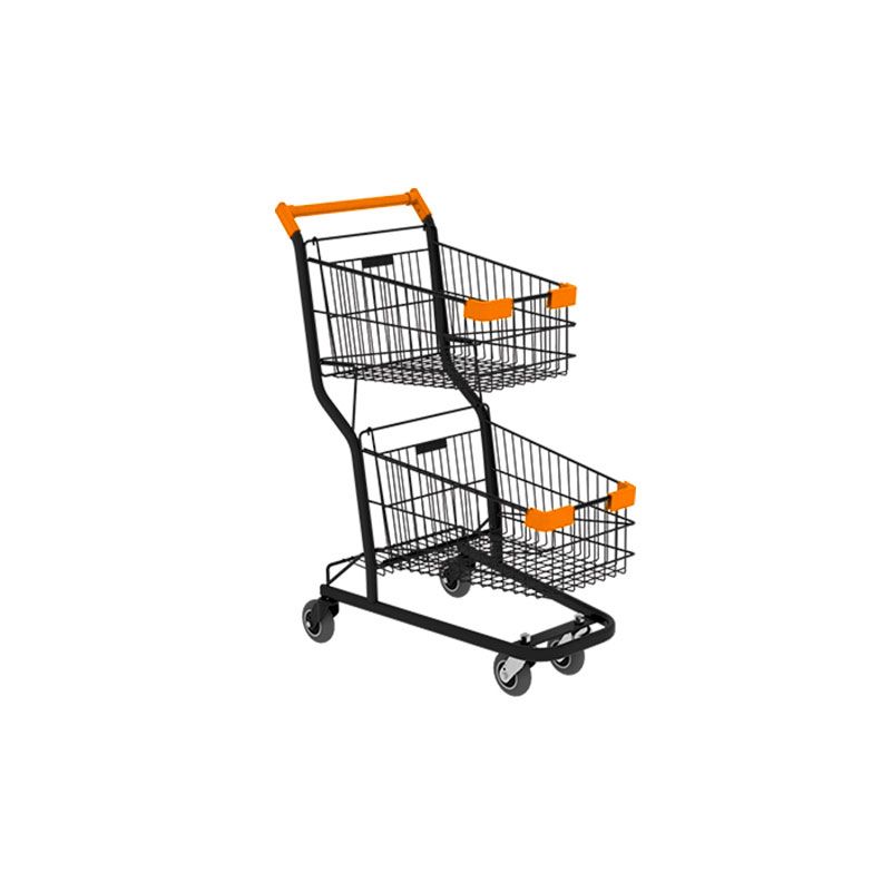 Carro Compras Prem 90l Duplo Amapa Pa010080-866 Preto E Laranja