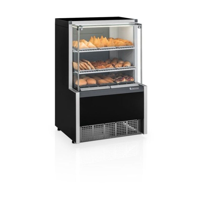 Vitrine Estufa 127v Aurora Meqa-075r-pr Gelopar 80798.09.1 C/bandeja Preta Led
