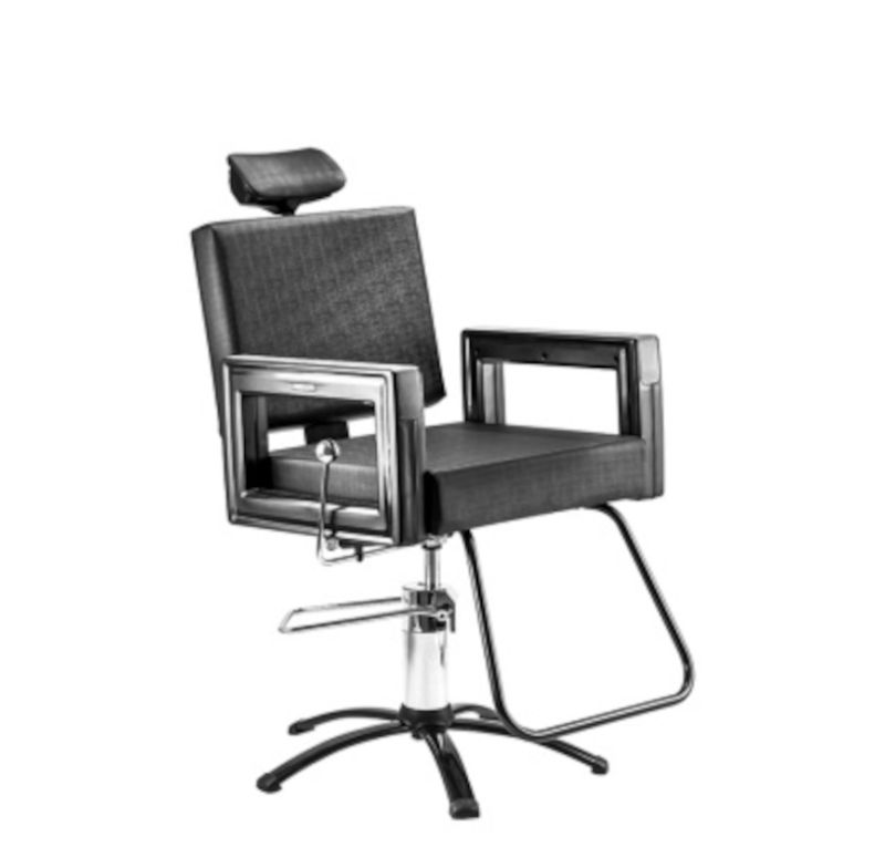 Cadeira Square Black 3770 Rpp Dompel 07.58.02.0031 Reclinavel Preta