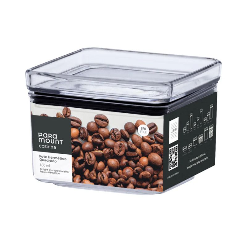 Pote Hermetic Paramount 1161 Lumini Quadrado 480 Ml