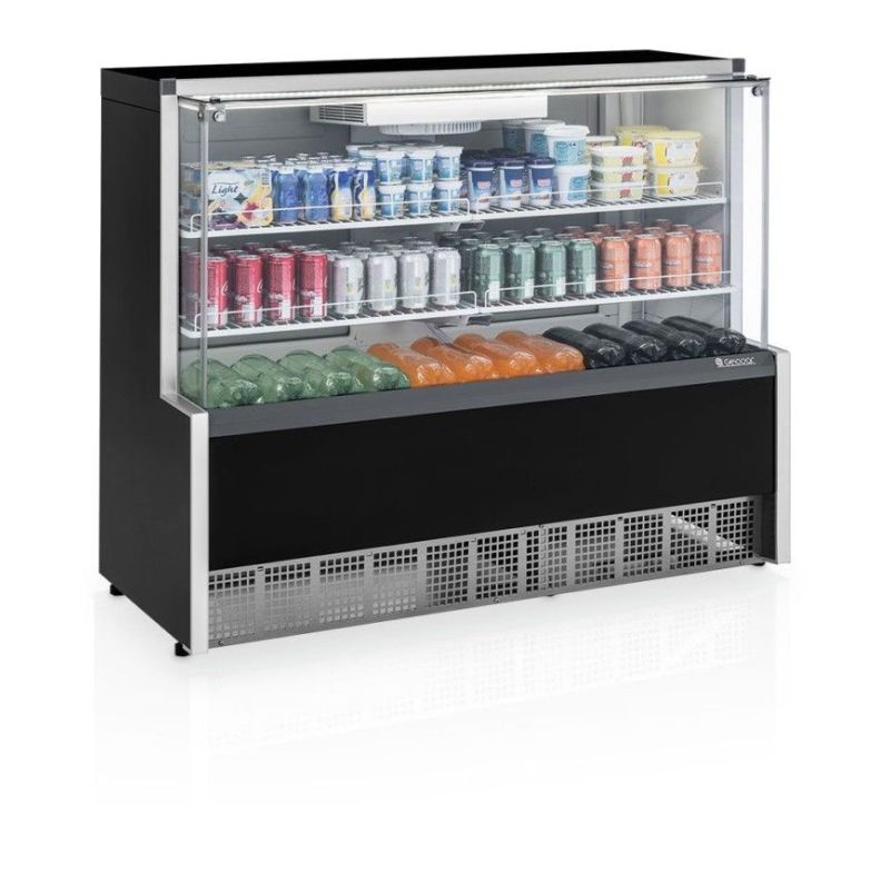 Vitrine Refrigerada 220v Gpfa-140r-pr Aurora Gelopar 80792.09.2 Ar Forcado Led