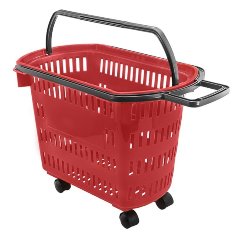 Cesta D-300 30l Dellaplast 3300.13 Vermelha Com Rodinha