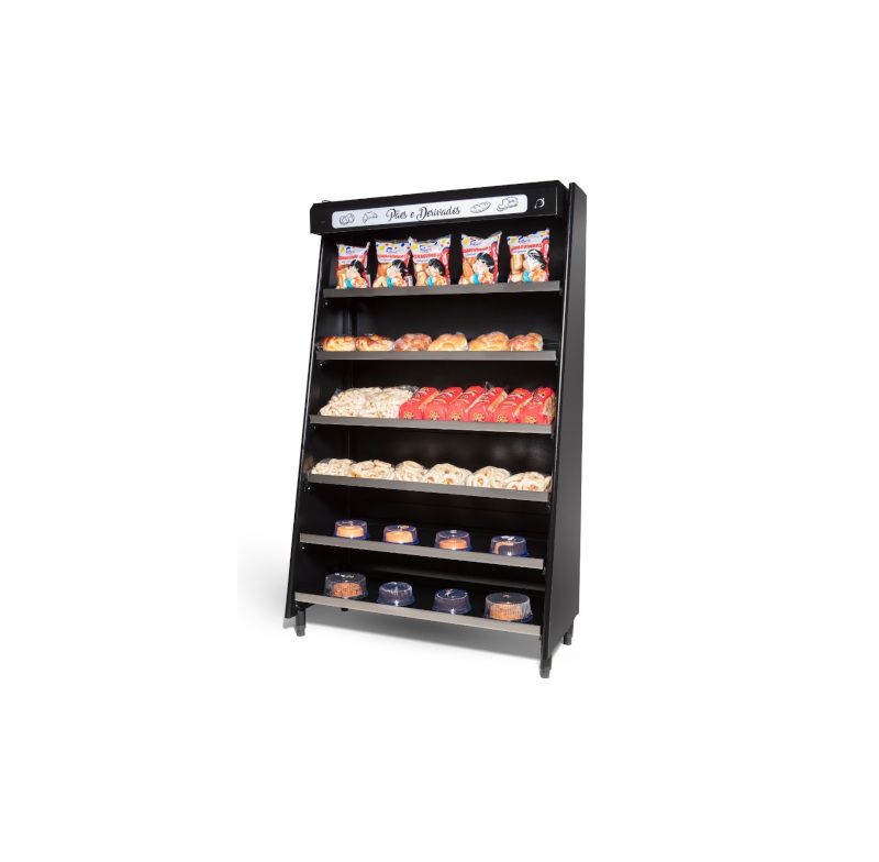 Vitrine Natural Padaria 1,30m Preta Polar K80000b784