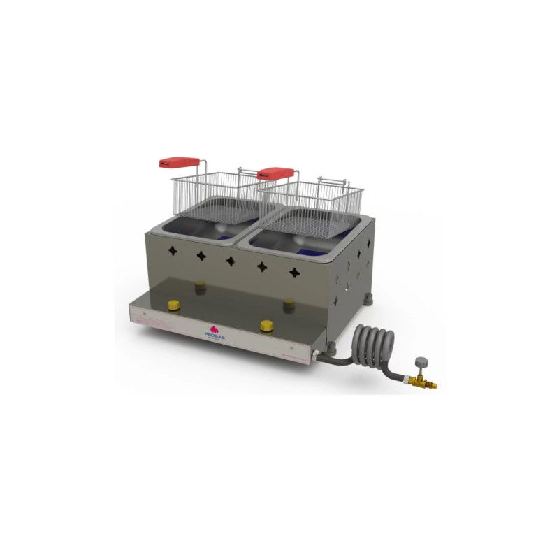 Fritador Pr-20g Gn Retangular 2 Cestos A Gas Progas P41550