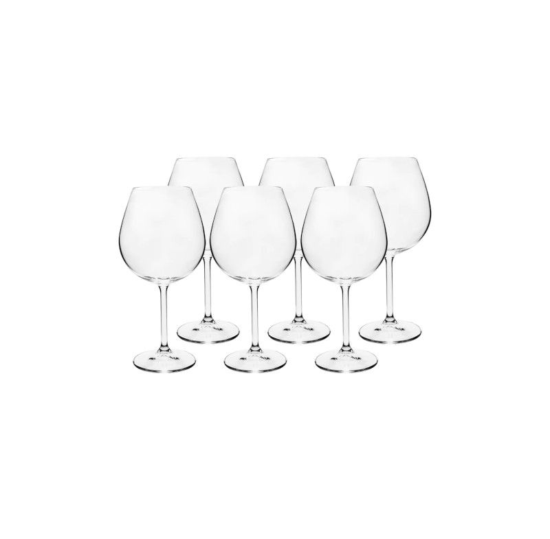 Jogo 6 Tacas De Cristal Bohemia P-bordeaux 56140 650ml
