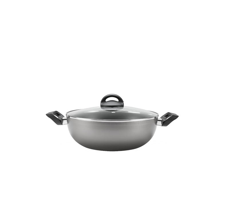 Panela Wok Com Tampa 28cm 4,1l Chilli Brinox  7014/195  Prata