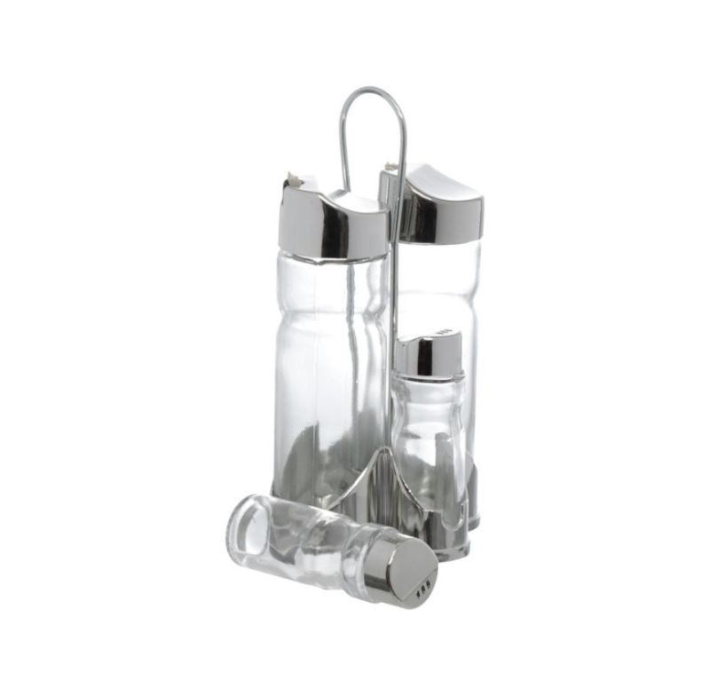 Galheteiro Etilux Glht-001 Vidro 4 Pecas Com Suporte