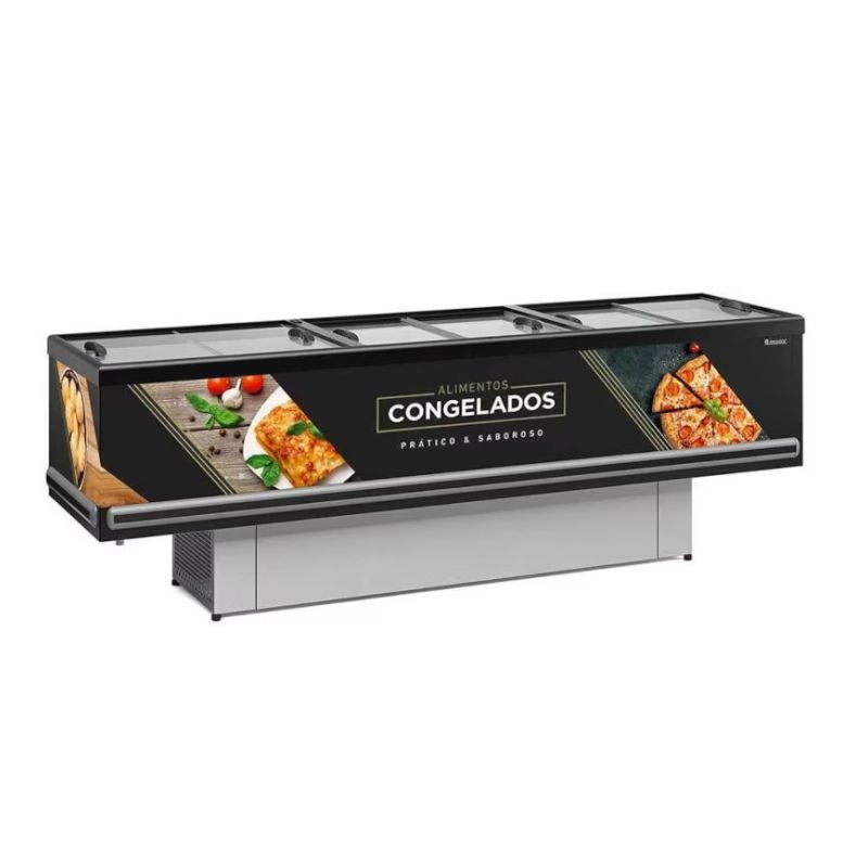 Expositor Ilha Dupla 220v Gesv-290r-pr Standard Gelopar 80870.09.2 Preto