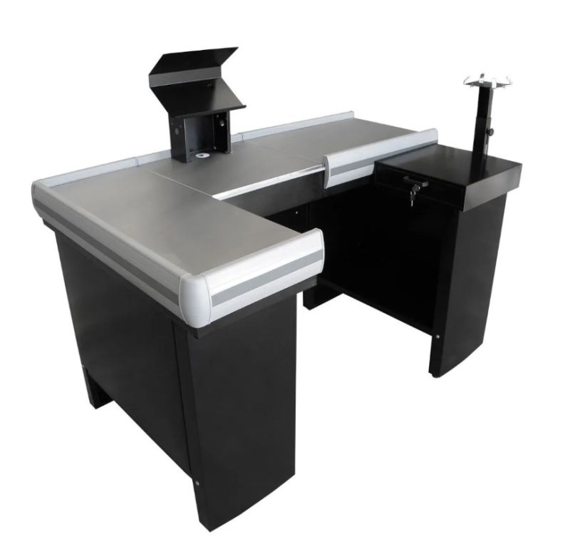 Checkout Leve De 2,00m Mesa Reta Com Kit Automacao Innal Bcl20 Grafite/cinza