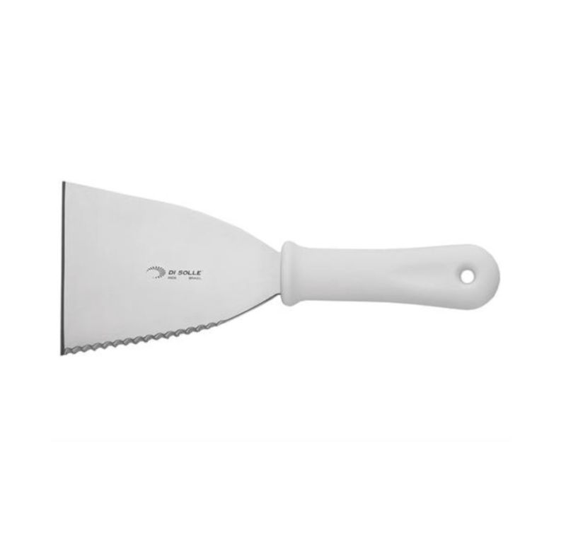Espatula Reta Serrilhada Profissional Di Solle 1804140005 100mm Durafio Branco