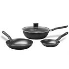 JOGO 3 PECAS FRIGIDEIRA E WOK BRINOX 7232/100 FUN PRETA