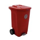 LIXEIRA T-FORCE TRAMONTINA 92815840 COM RODAS DE BORRACHA VERMELHO 100L