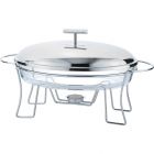 RECHAUD DE VIDRO MIMO RD23365 9547 OVAL COM TAMPA INOX 3L