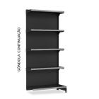 Gondola Fit 60 Cont. Parede 1,70x0,90x0,35 0,40 C5 Amapa Pa120034-381 Preto
