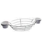 Cesta oval dynasty inox com 2 molheiras 25638 pr