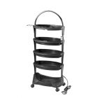 Carrinho multibell cromado 3590-c preto c/tomada 1