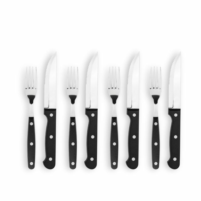 Conjunto Talheres Para Churrasco Jumbo Brinox 2554/108 8 Pecas Preto