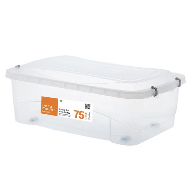 Caixa Plastica Paramount 728 Com Rodas 75l