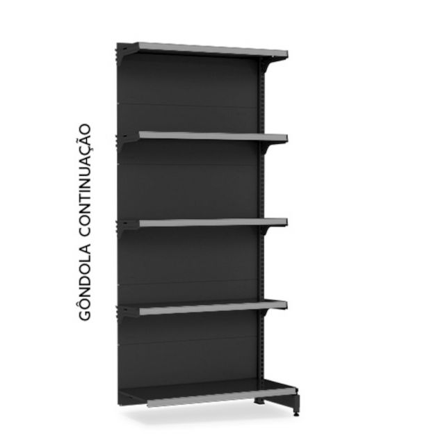 Gondola Fit 60 Cont. Parede 1,70x0,90x0,35 0,40 C5 Amapa Pa120034-381 Preto