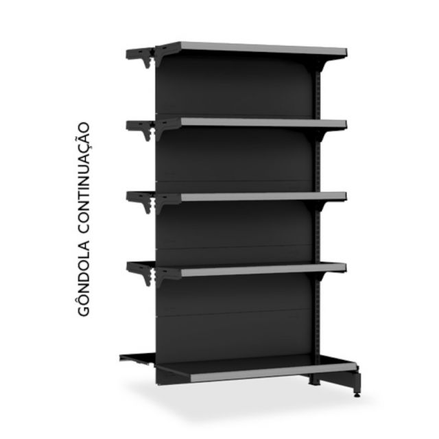 Gondola Fit 40 Continuacao Centro 1,70x0,90x0,60 0,80 C10 Amapa Pa120007-381 Preta