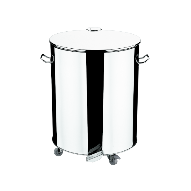LIXEIRA INOX 110 LTS C-RODIZIOS E PEDAL 3041-203