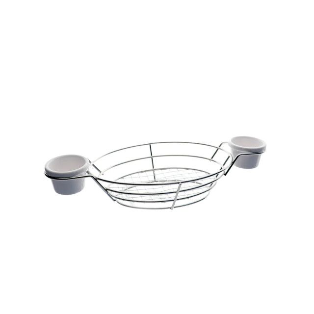 Cesta oval dynasty inox com 2 molheiras 25638 pr