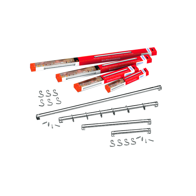 Barra aco inox c/6 ganchos 40cm tp pratic 2200/140