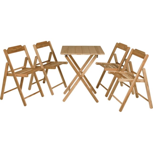 CONJUNTO MESA E CADEIRA BEER TRAMONTINA 10630066 ENVERNIZADO 5PECAS