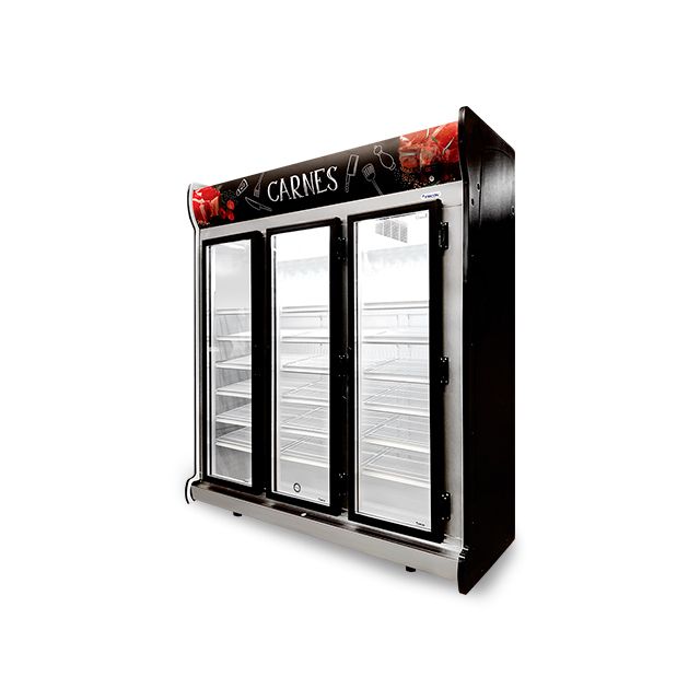 EXPOSITOR CARNE 3 PORTAS FRICON 1450L ACFM1450-2V010 PRETO 220V