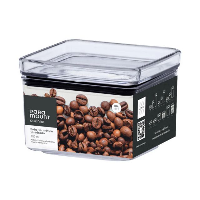 Pote Hermetic Paramount 1161 Lumini Quadrado 480 Ml