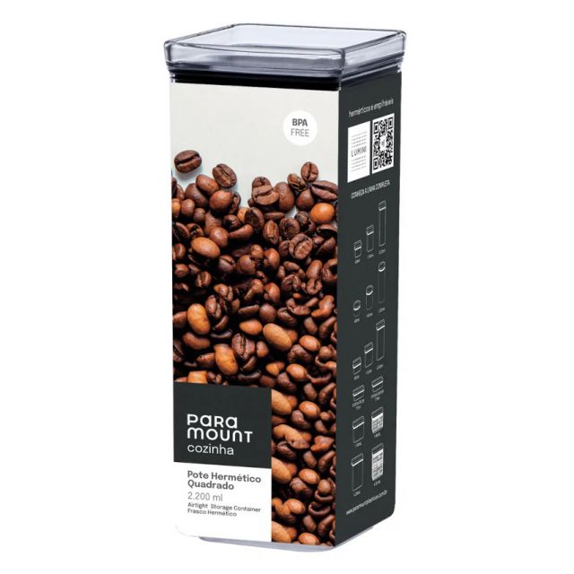 Pote Hermetic Paramount 1163 Lumini Quadrado 2200ml
